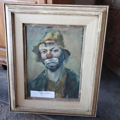 #10010 â€¢ Vintage Hans Raden Clown Painting
