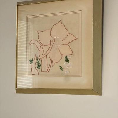 Embroidered wall art