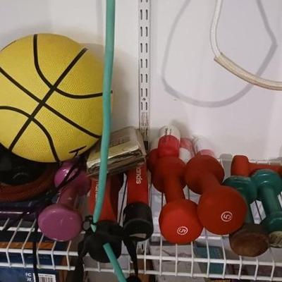 Exercise ball & weights