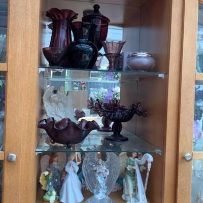 Figurines & amethyst glass