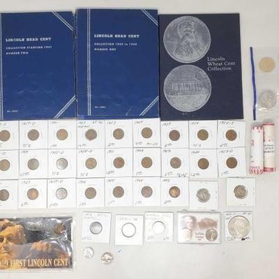 #810 â€¢ Wheat Pennies, Lincoln Memorial Pennies, Buffalo Nickels & Eisenhower Coin
