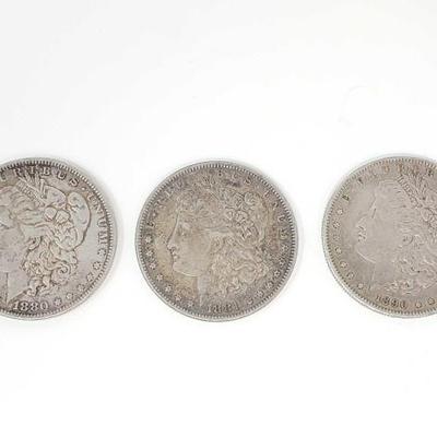 #693 â€¢ (3) 1880-1890 Morgan Silver Dollars
