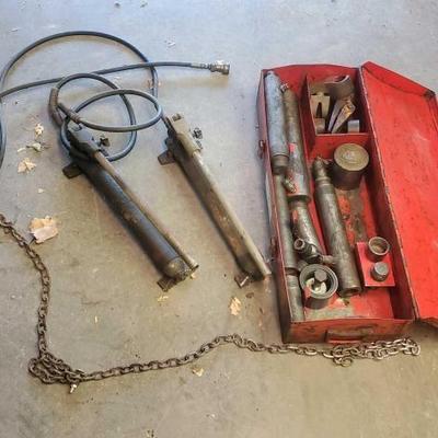 #1244 â€¢ (2) Hydraulic Press & Hydraulic Body Repair Kit
