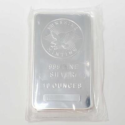 #492 â€¢ Sunshine Minting .999 Fine Silver Bar, 10oz
