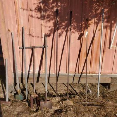 #5500 â€¢ Hole Digger, Axe, Weed Rake, Shovel, & Metal Poles
