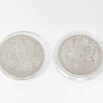#678 â€¢ (2) Morgan Silver Dollars (1921)
