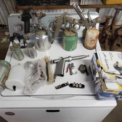 #1022 â€¢ (6) Spray Guns, (2) Spray Gun Canisters, & More
