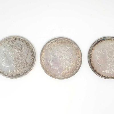 #690 â€¢ (3) 1883-1904 Morgan Silver Dollars

