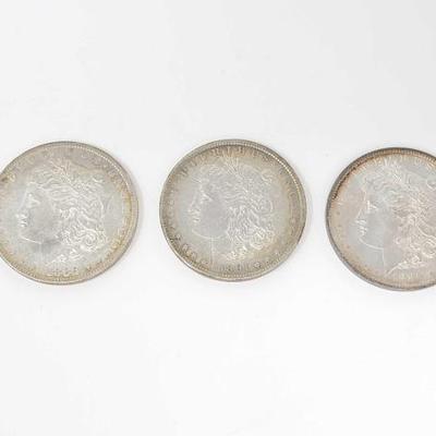 #692 â€¢ (3) 1882-1891 Morgan Silver Dollars
