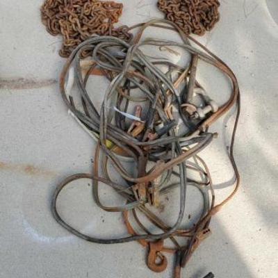 #1910 â€¢ (3) Jumper Cables, Slide Hook & Cable, & More
