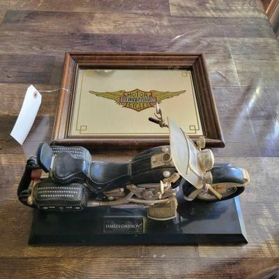 #910 â€¢ Vintage Harley Davidson Mirror and Telephone
