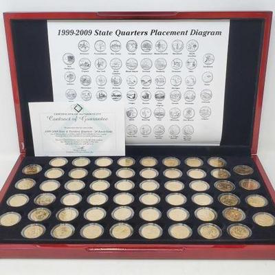 #800 â€¢ 1999-2009 State and Territory Quarters- 24 Karat Gold
