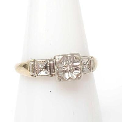 #310 â€¢ 14k Gold Two Toned Diamond Ring, 2g
