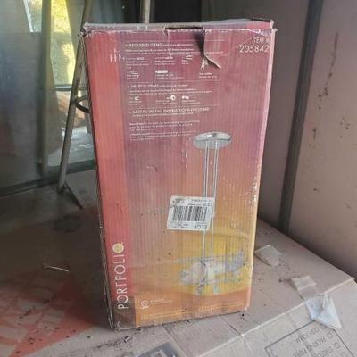 #5540 â€¢ Portfolio Airplane Biplane Pendant Glass Light Fixture & Stool
