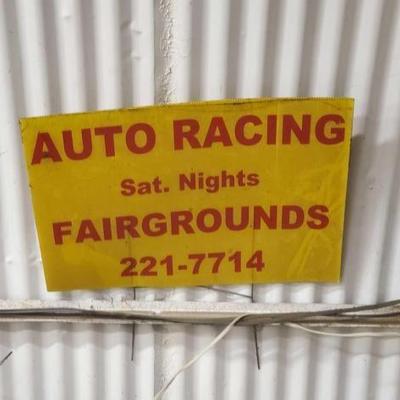 #1546 â€¢ Auto Racing Yellow & Red Sign
