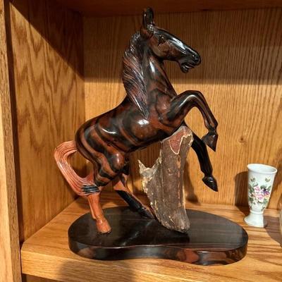 carved horse statue  
