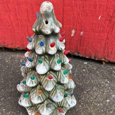 Ceramic Vintage Christmas Tree - no base & missing some lights $20