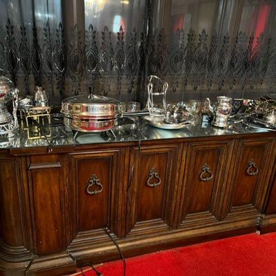 Huge Mid Century Sideboard with mirror top $200