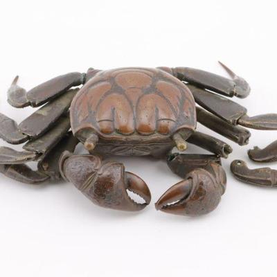 Meiji period bronze crab