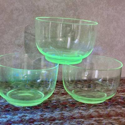 (3) UV Reactive Glass Bowls
