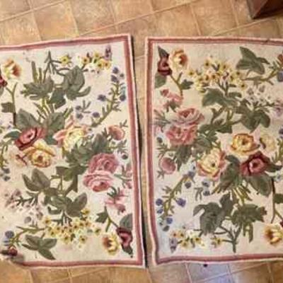 (2) Floral Custom Floor Mats
