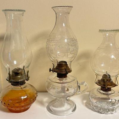 (3) Vintage Kerosene Lamps
