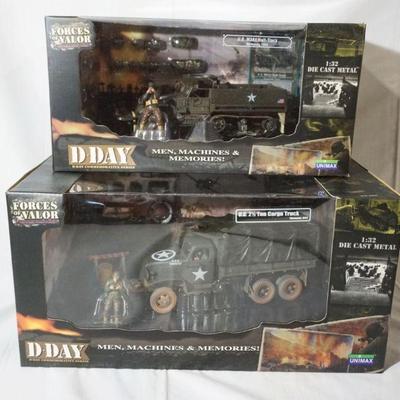 1084	FORCES OF VALOR WWII 1:32 DIECAST METAL TOYS LOT OF 2
