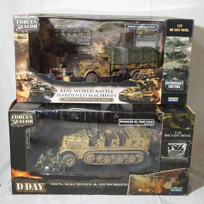 1087	FORCES OF VALOR WWII 1:32 DIECAST METAL TOYS LOT OF 2
