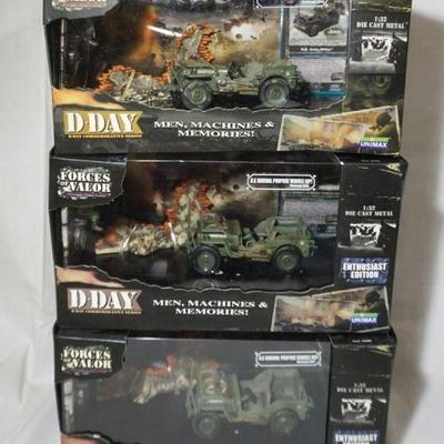 1169	FORCES OF VALOR WWII 1:32 DIECAST METAL TOYS LOT OF 3
