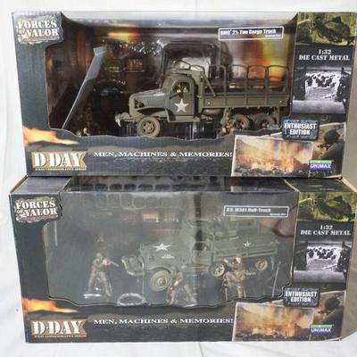 1085	FORCES OF VALOR WWII 1:32 DIECAST METAL TOYS LOT OF 2
