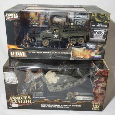 1163	FORCES OF VALOR WWII 1:32 DIECAST METAL TOYS LOT OF 2
