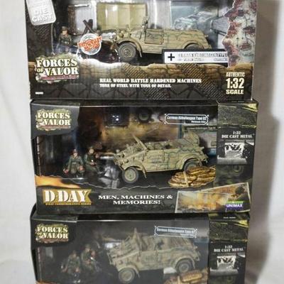 1170	FORCES OF VALOR WWII 1:32 DIECAST METAL TOYS LOT OF 3
