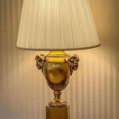 Brass Table Lamp with Ram Details