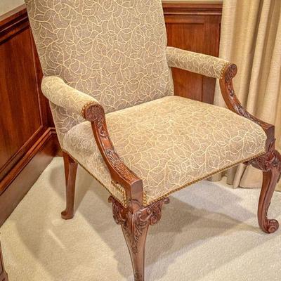 Carved & Upholstered Arm Chair