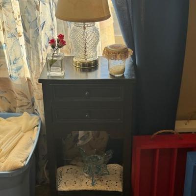 end table and decor