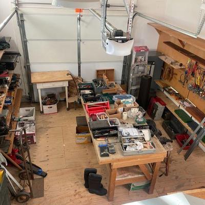 THIS ROOM IS FILLED WITH HAND TOOLS FOR WOOD WORKING, INSTRUMENT REPAIRS AND GENERAL CRAFTS. FILES, WOOD SCULPTING TOOLS, JOINERS, SOCKET...