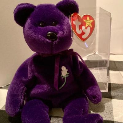 1997 Princess Di Bear, with plastic display case