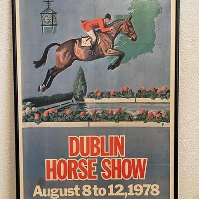 Vintage Framed Dublin Horse Show Poster in Frame