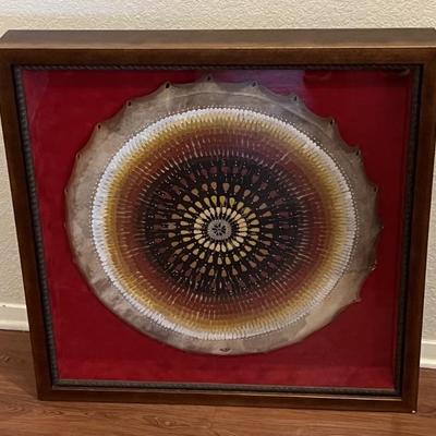 Native American Stretched Hide in Shadowbox