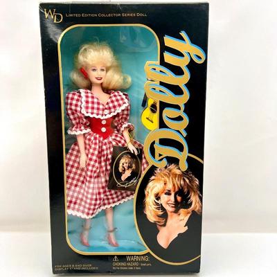  1996 Limited Edition Dolly Parton Collectors Series Doll - Wearing an Adorable Red & White Plaid Dress