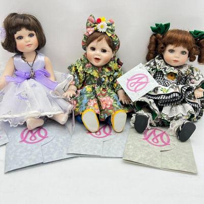 Marie Osmond Tiny Tot Collection - Three Vintage Dolls with COA