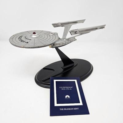 Star Trek Franklin Mint U.S.S Enterprise NCC-1701-A (Pewter) With Stand - In Original Box - Unused