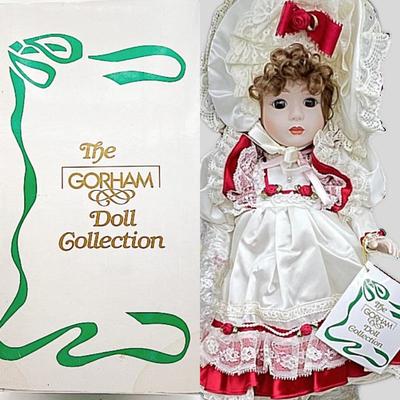 Gorham Limited Edition Christmas Bisque Porcelain Doll- 1989 Holly by Susan Stone Aikin- New