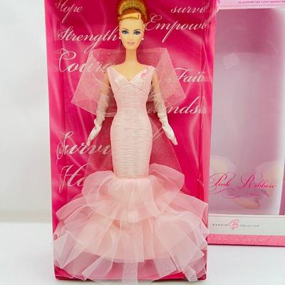  Stunning Pink Ribbon Barbie Collectable Doll- Made in Partnership with Susan G Komen Breast Cancer Foundation- #J0932