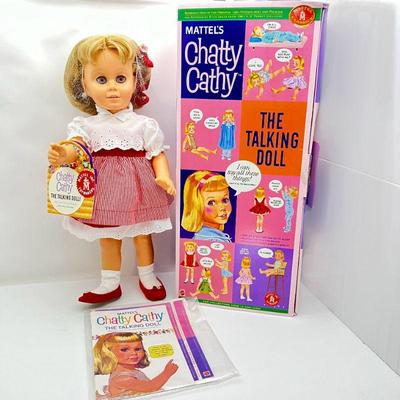 Mattel Blonde Chatty Cathy- The Talking Doll-1999 Reproduction, Blue Eyes & Red Dress- In Original Box