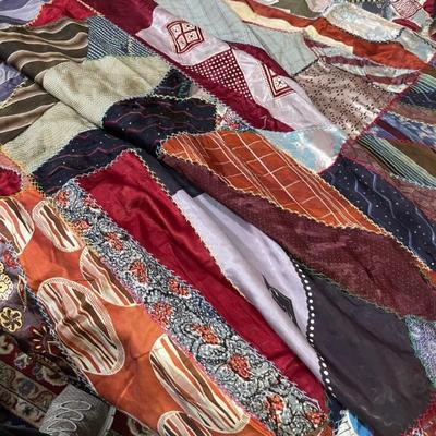 Crazy Quilt - made from old ties