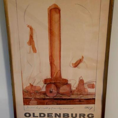 Cllaes Oldenburg signed and numbered 1969 poster