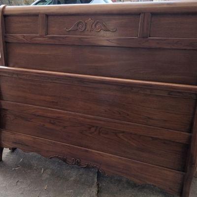 Queen Headboard and Footboard - Oak