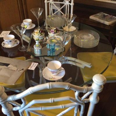 Iron and glass tea table
