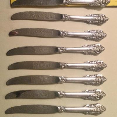 Set of eight Grand Baroque sterling handled Dinner knives